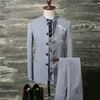 NEUE Blazer Mode Stickerei Zhongshan Anzüge Herrenanzug dreiteiliger Anzug (Jacke + Hose + Weste) Herren Business Casual Anzug