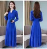 2021autumn Elbiseler Zayıflama Uzun Bölüm Yaka Uzun kollu Şifon Katı Renk Kazak Elbise Kadın, Destek Karışık Toplu