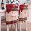 Christmas Cap Chair Cover Santa Claus Dinner Table Party Red Hat Chair Back Covers Xmas Christmas Decorations for Home LXL635-1