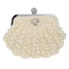 Designer-Fashion Women's Pearl Evening Handbag Party Clutch Purse Shoulder Bag Ladies Evening Bags Ladies Bolsos