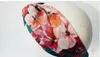 2019 Luxe Designer 100% Zijde Cross Hoofdband Vrouwen Meisje Elastische haarbanden Retro Tulband Headwraps Geschenken Bloemen Kolibrie Orchidee