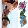 Manicotti del tatuaggio temporaneo a braccio pieno Pavone peonia drago teschio Disegni Impermeabile Cool Uomo Donna Tatuaggi Adesivi Body Art vernici D1305r