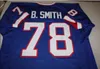 Mit Custom Men Youth women Vintage BRUCE SMITH #78 SEWN STITCHED AFC CHAMPION Football Jersey size s-4XL or custom any name or number jersey