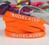 Weiou New 8mm Flat Laces Handmade Printing "SHOELACES" Black White Orange OW Signed Shoelaces Off Shoes Sneakers Bootlaces