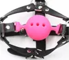 Cablatura in pelle nera femmina Gag a sfera a bocconcella a sfera in acciaio inossidabile bondage bondage dispositivo per adulti passione flirtare bdsm sex games p9891090