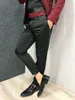 Burgundy Bling Bling Mens Suits with Black Shawl Lapel Jacket Wedding Tuxedo Coat Slim Fit Prom DressレギュラーカスタムMade9528312