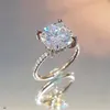 Victoria Ins Sparkly Luxury Jewelry Real 925 Sterling Silver Kissen Form White Topaz CZ Diamond Gemstones Frauen Hochzeitsband R7778837