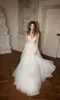 2019 Sexy Bohemian Berta Long Sleeve Wedding Dress Appliqued Lace A-Line Sexy Boho Wedding Dress Blackless Bridal Gowns Vestido De Novia