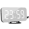 Digital LED -väckarklocka Snooze Display Time Night LED Tabell Desk 2 USB Laddare Ports för iPhone Android Phone Alarm Mirror Clock