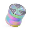 Herb Grinder Rianbow 4Layers 63mm Zinc Alloy Metal Herbal Grinders Signal Tand Tre Leaves Waist Tobacco Side Crusher