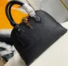 Realfine888 New 5A top Quality M44829 25cm Neo Allma BB Momogran Empreinte Leather Handles Handbag,real leather with Dust Bag,Free Shipping