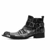 Neue Retro Spitz Männer Stiefeletten Frühling Herbst Echtes Leder Botas Hombre Cowboy Military Stiefel Prom Kleid Schuhe