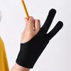 Sanatçının Kirlenmesi Anti-Kiralama Eldiven Çizim Eldiven Siyah İki Parmaklar Sağ Sol El Anti-Ter Grafik Tabletler Eldiven Boyama Malzemeleri K798