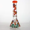 Beautiful Glass Bong Beaker Hookahs Water Pipes Hitman Colorful Straight Tube Pink Hand Made Dab Rigs Oil Heady Bongs