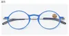 Anti-Blue-Ray-Lesebrille, runder Rahmen, Unisex, ultraleicht, tragbar, dünne Optik, Presbyopie-Brille mit verschreibungspflichtigem Brillenetui
