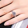 Med certifikat Classic Zirconia Diamond Wedding Engagement Ringar för kvinnor 100% 925 Solid Silver Ring Nya fina Smycken YR279
