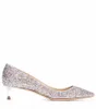 2023 Fashion Ladies Silver Glitter Stiletto con tacchi alti tacchi da sposa con damigella d'onore 5 cm 7 cm 9,5 cm