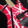 Продвижение! Eddie Edward Van Halen 5150 Белая полоса красная электрическая гитара оригинал Floyd Rose специальный мост тремоло, фиксируя гайка, большой фальшивый, клен шеи