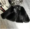 New Arrivals Short Style Girl Fur Coat Jacket Imitation Fox Artificial Fur Grass High Quality Plush+Leather Winter Kids Baby Girl Outwear