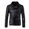 Hommes Hiver Cuir Veste Veste Biker Moto Fermeture à glissière longue manteau à manches longues Blouses Casaco Masculino Jaquetta Masculino Ropa Mujer