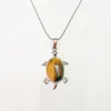 qimoshi saúde e longevidade jóias naturais colar de tartaruga de pedra unissex, que significa presente de aniversário 12 peças303q