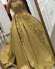 2024 New Elegant Ball Gown Quinceanera Dresses Deep V-Neck Lace 3D Appliques Sweep Train Sweet 16 Satin Plus Size Party Prom Evening Gowns 403