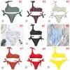 One-Shoulder Swimwear 18 Styles Women Striped Printed Bikini Swimsuit Summer Beach Bathing Suit 2pcs/set 2sets OOA6811