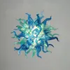 Teal Blue Color Handmade Blown Glass Chandelier LED Bulbs Colored Ceiling Light Art Deco LED lights E14 Modern Art Glass Chandelier Lamp