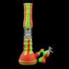 Smoking Glass Bongs silicone water pipe hookah Three-layer filtration beaker bong oil dab rig unbreakable wholesale