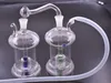 Mini-Glasbongs Dab Rig Bongs Mini-Glaswasserpfeifen Farbe Pilzform Recycler Oil Rig mit 10 mm Glas-Ölbrennerrohr