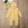 Gestreifte Strampler für Babys, Mädchen und Jungen, Kleinkinder mit Kapuze, Overalls, Herbst-Boutique-Kinder, gestrickte warme Onesies-Outfits, Kinder-Kletterkleidung