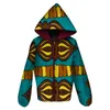 African Wax Print Hooded Jacket för kvinnor Passar Dashiki Full Sleeve Notched Plus Size 6XL African Cotton Jacket Coat WY3956