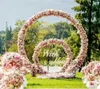 Supporto in ferro ad arco per fiori artificiali con ornamenti floreali in seta fai-da-te per decorazioni per finestre di nozze, parete rotonda con fiori ad arco per piante da parete verde