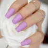 Romancing Nail Art Lavedar Mor Basın Tırnak Kiti İnce Kare OEM Çivi Klasik Glamour İpuçları Soyma 24 CT