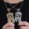 Högkvalitativ Jesus Head Pendant full av zirkon 80mm höghängande män och kvinnor hip hop smycken halsband