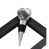 Partihandel-100pcs / Lot Bröllop Favoriter Creative Gifts Crystal Heart Alloy Wine Bottle Stopper Back Presenter till Gäster Party Favel LX2093