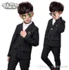 Горячая Распродажа, детская одежда, весенне-осенний костюм для мальчика, корейская версия, новогодний костюм в полоску, комплект из 2 предметов, пальто, брюки, смокинг, шоу
