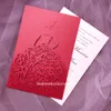 Red Wedding Invitations Laser Cut Princess Invitation Cards for Bridal Shower, Hollow Quinceanera Invites, Sweet 15 Invitation with Envelope