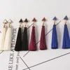 Thread Long Tassel Earrings Rhinestone Drop Statement Fringe Earrings for Women Luxury Tear Drop Earrings European Rhinestone Tassel Dangle