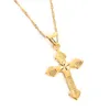 Mode Frauen Anhänger Halskette Mit Kette Gold Farbe Schmuck Antike Kreuz Kruzifix Jesus Kreuz Anhänger Halskette