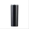 Straight Tumbler Water Bottle Insulated Thermos Cup Stainless Steel Coffee Mug Vacuum Beer Wine Glass With Lids Straws 20Oz Drinkware C6938