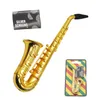 Mini Smoking Pipe Saxophone Trumpet Shape Metal Zinc Alloy Tobacco Dry Herb Pipes with Screens Novelty Gift Individual Package