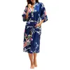 Ladies Sexy Silk Satin Long Robe Night Dress Woman Long Sleeve Nighties V-Neck Nightrown Robes Nightdress Sleepwear For Women