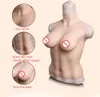 Meia corpo 80D Cup Crossdresser Props Falso Boobs Realista Silicone Artificial Mama Forma Para Senhora e menino