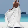 Boho Maxi 드레스 여성 스파게티 스트랩 등이없는 긴 2022 섹시한 여름 파티 보헤미안 비치 드레스 vestidos 로브 팜미