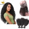 3 Pacotes de cabelo com 360 Lace frontal Encerramento Cabeça completa Thick os pêlos Virgens Humanos Tece cabelo com Frontal