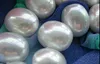 Handgeknoopte charmante 16x19mm witte kleur eierschaal parelsnoer 18" mode-sieraden