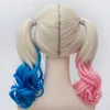 Batman Suicide Squad Harley Quinn Cosplay Perücke Rosa Blau Perücke Z8