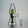 Unique Bong Lava lamp Bottel Shape Oil Rig 14mm Female Joint Glass Water Pipe Bongs 7 Inch Mini Smoking Dab Rigs With Bowl Free Ship