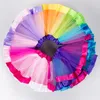 Gonne tutù per ragazze Gonna per balletto principessa Abiti firmati per bambini Mini gonne arcobaleno per bambini Abiti da ballo di scena Pettiskirt Gonna da ballo con cintura